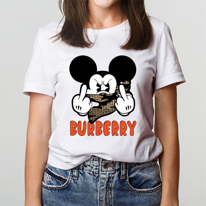 Mickey Mouse Burberry Unisex T Shirt Cotton Tee TAT7583 3