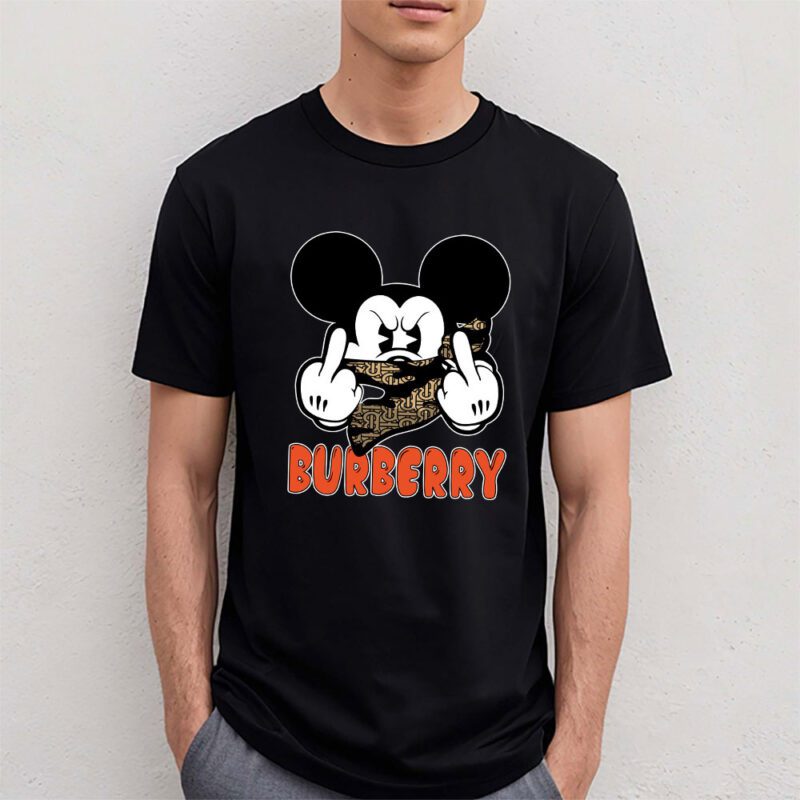 Mickey Mouse Burberry Unisex T Shirt Cotton Tee TAT7583 4