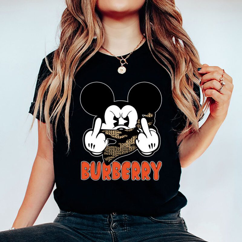Mickey Mouse Burberry Unisex T Shirt Cotton Tee TAT7583 5