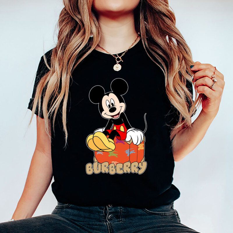 Mickey Mouse Burberry Unisex T Shirt Cotton Tee TAT7587 5