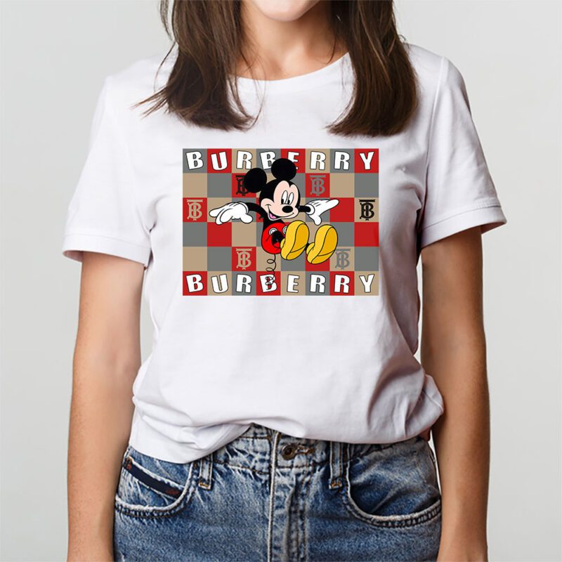 Mickey Mouse Burberry Unisex T Shirt Cotton Tee TAT8226 3