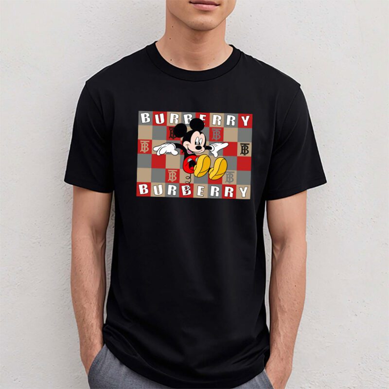 Mickey Mouse Burberry Unisex T Shirt Cotton Tee TAT8226 4