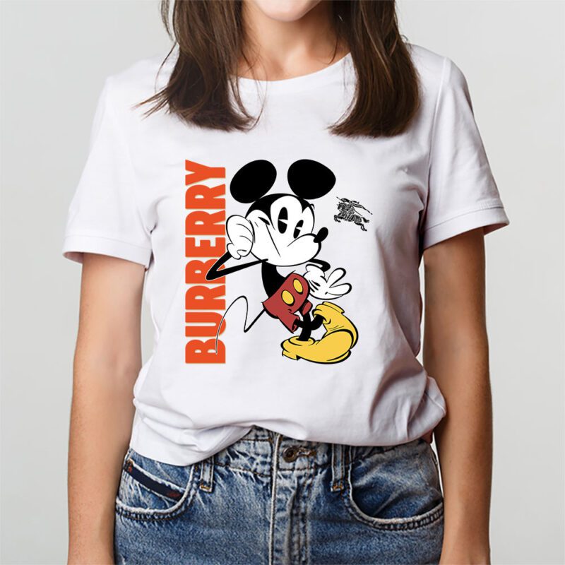 Mickey Mouse Burberry Unisex T Shirt Cotton Tee TAT8231 3