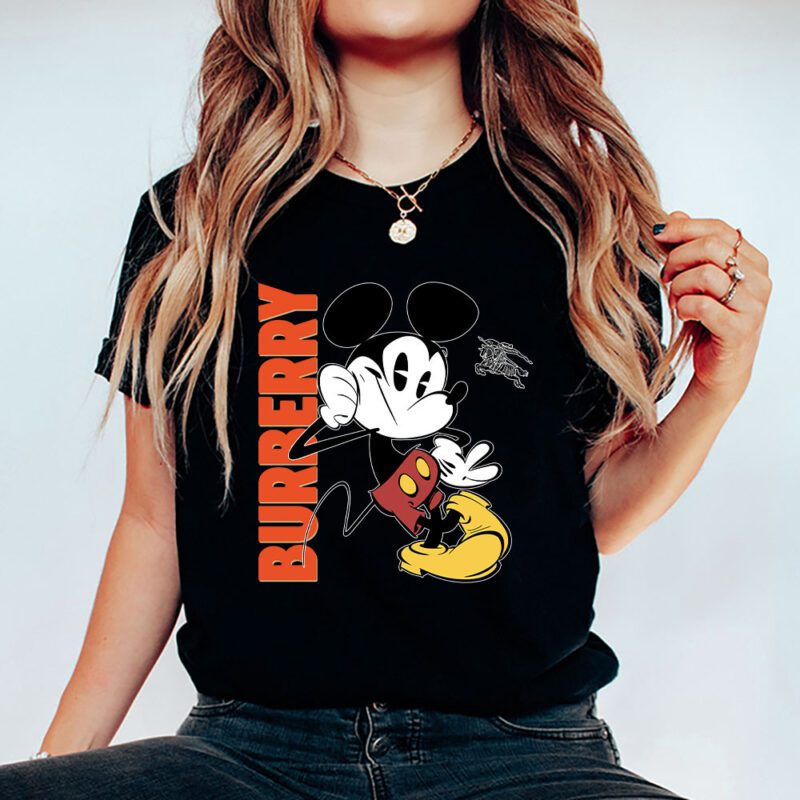 Mickey Mouse Burberry Unisex T Shirt Cotton Tee TAT8231 5