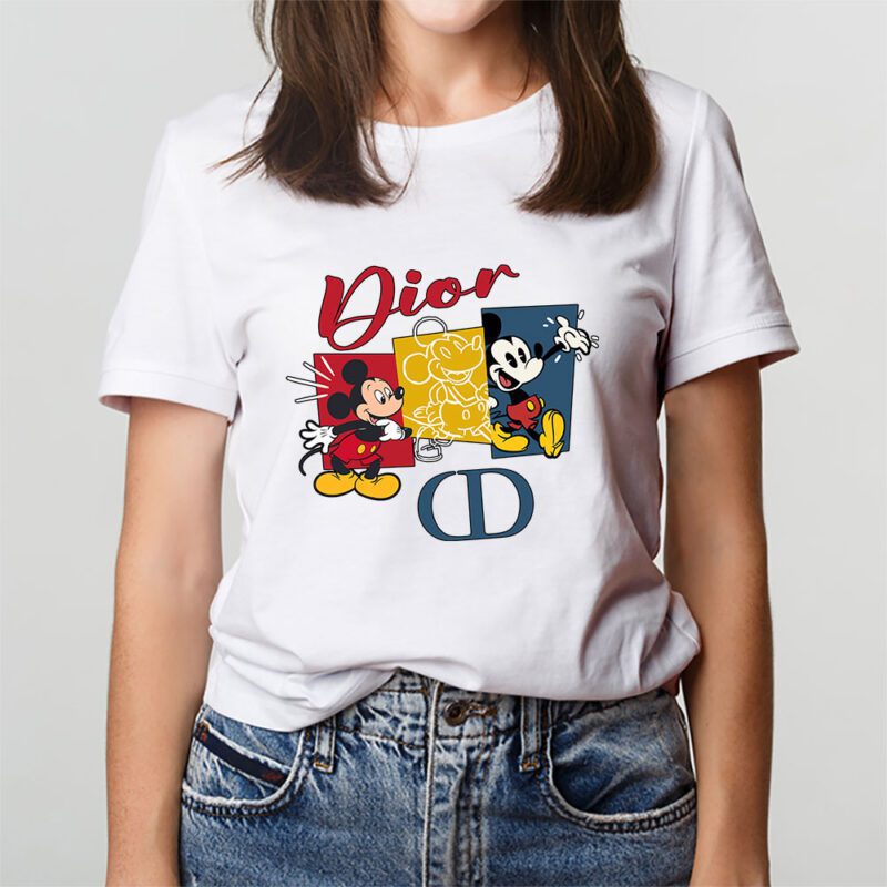 Mickey Mouse Dior Unisex T Shirt Cotton Tee TAT7592 3
