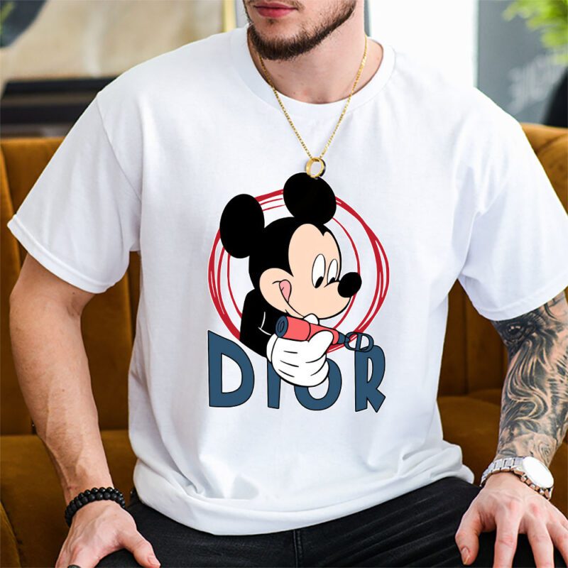 Mickey Mouse Dior Unisex T Shirt Cotton Tee TAT8253 2