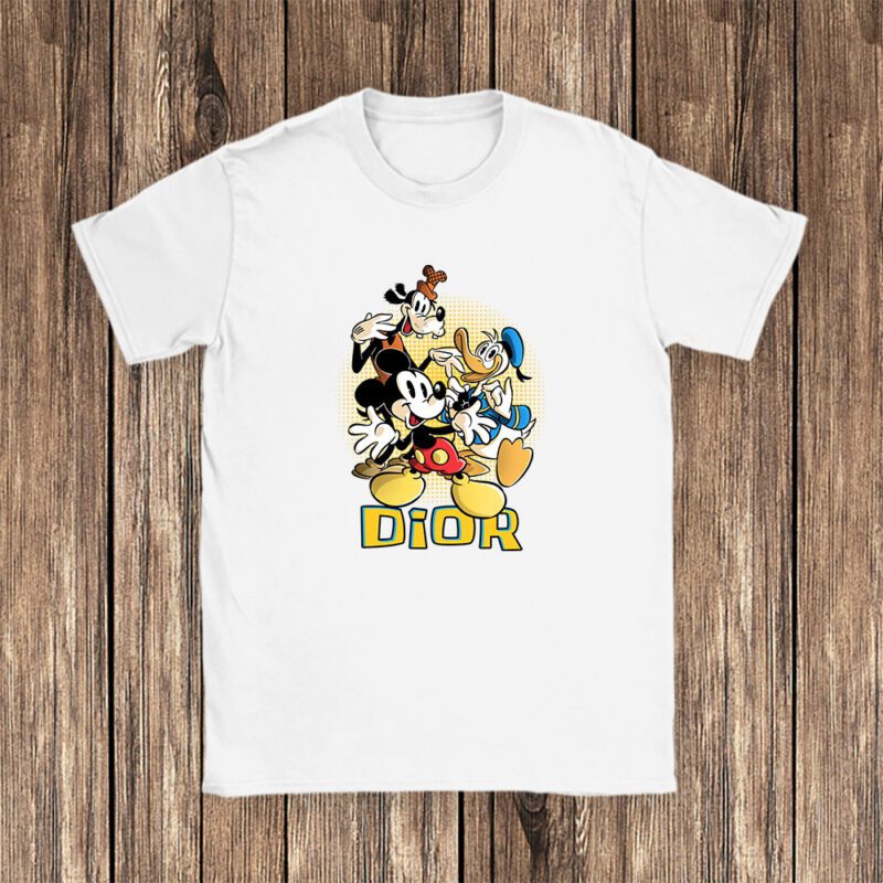Mickey Mouse Donald Duck Goofy Dior Unisex T Shirt Cotton Tee TAT8259 1