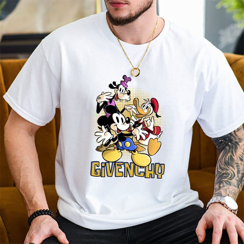 Mickey Mouse Donald Duck Goofy Givenchy Unisex T Shirt Cotton Tee TAT8261 2