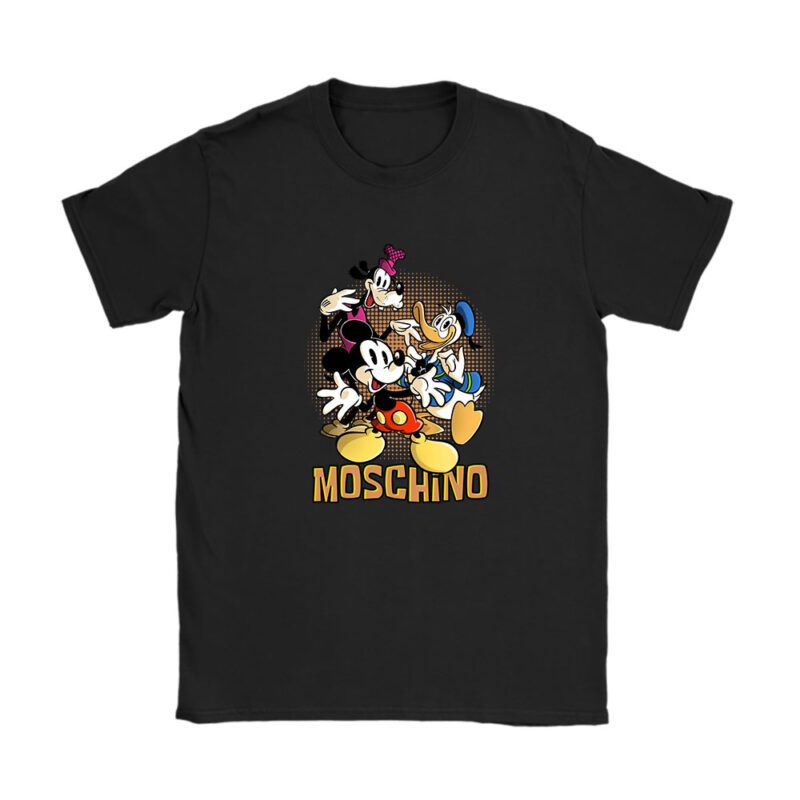 Mickey Mouse Donald Duck Goofy Moschino Unisex T-Shirt Cotton Tee TAT8263