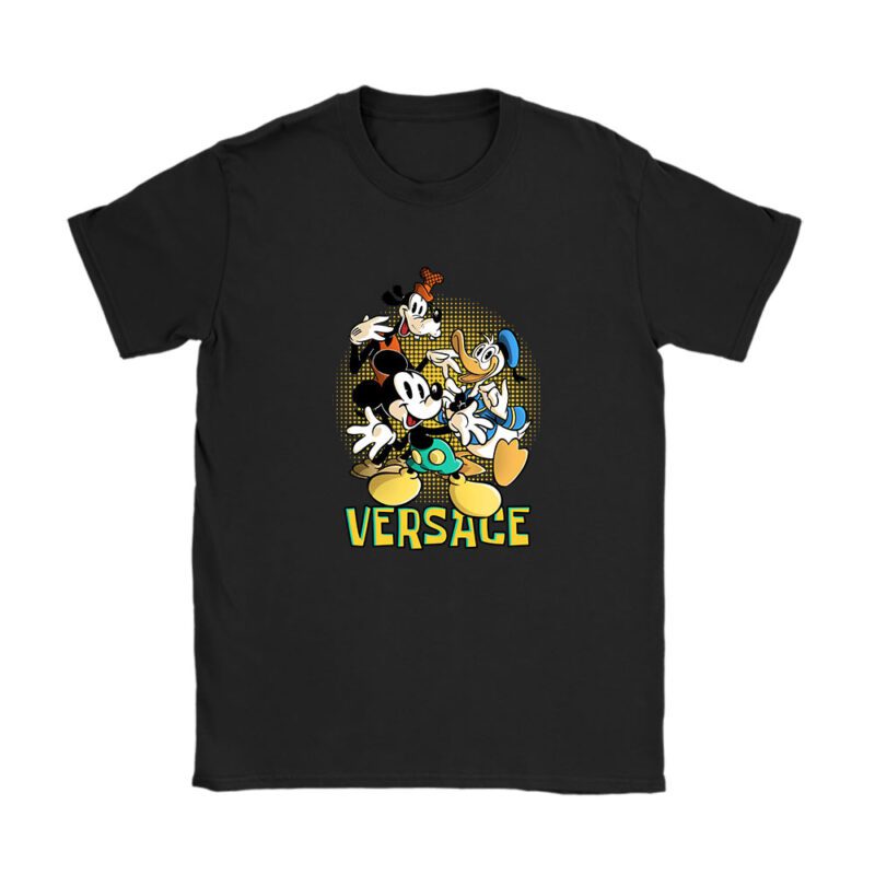 Mickey Mouse Donald Duck Goofy Versace Unisex T-Shirt Cotton Tee TAT8264