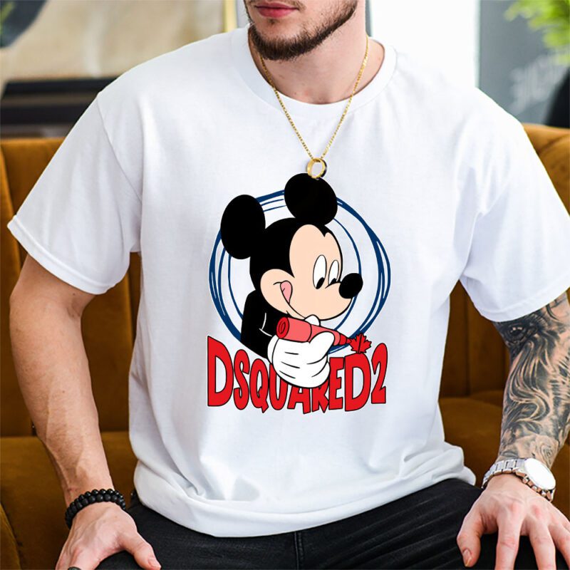 Mickey Mouse Dsquared2 Unisex T Shirt Cotton Tee TAT8252 2