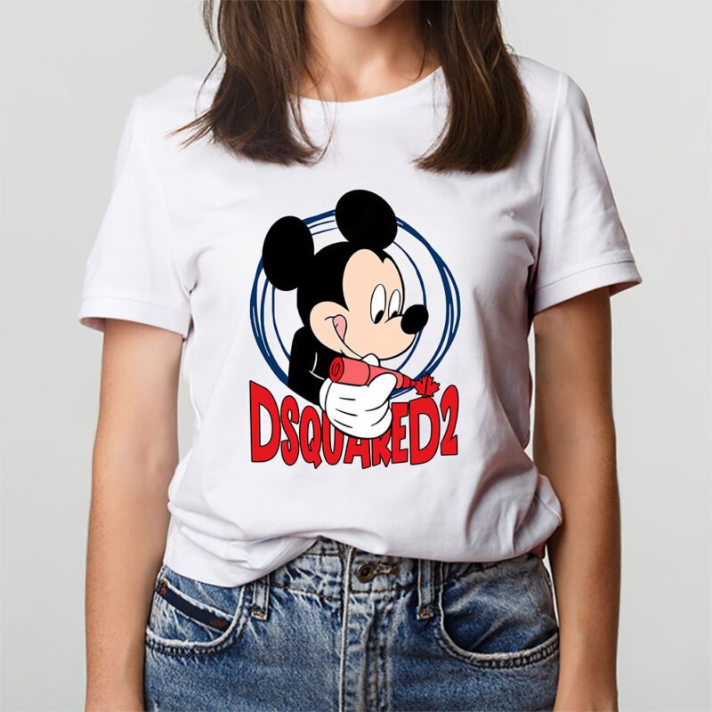 Mickey Mouse Dsquared2 Unisex T Shirt Cotton Tee TAT8252 3