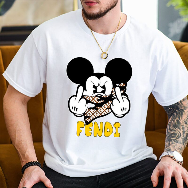 Mickey Mouse Fendi Unisex T Shirt Cotton Tee TAT7595 2