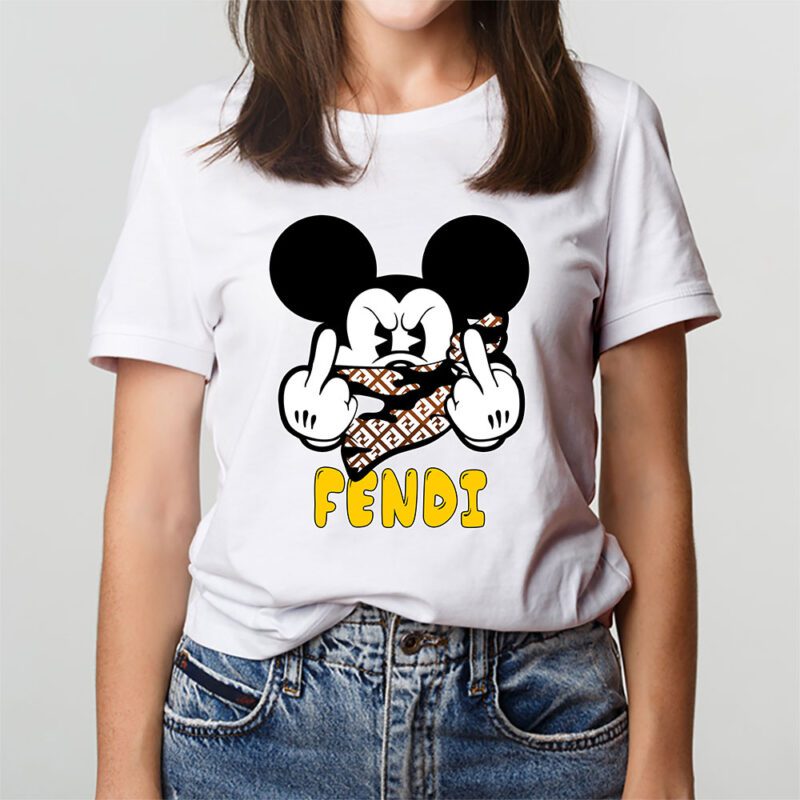 Mickey Mouse Fendi Unisex T Shirt Cotton Tee TAT7595 3
