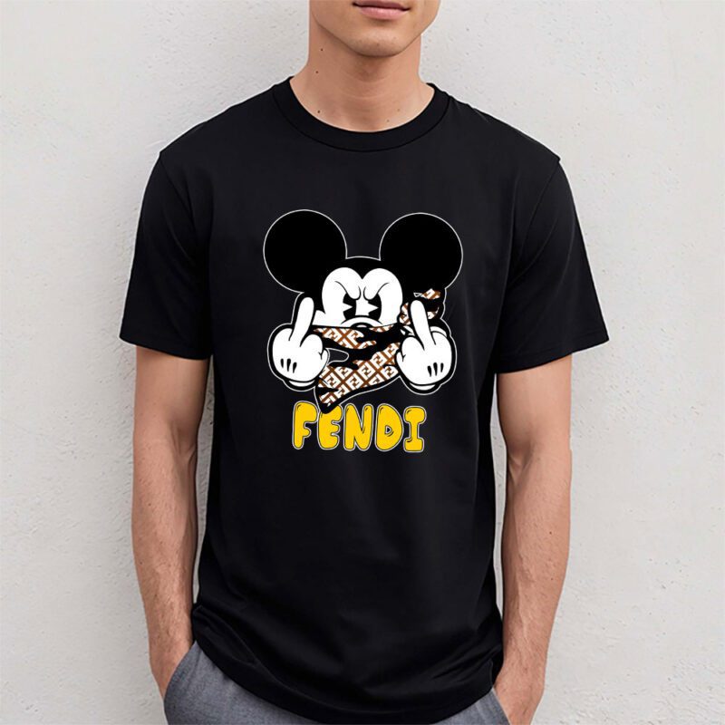 Mickey Mouse Fendi Unisex T Shirt Cotton Tee TAT7595 4