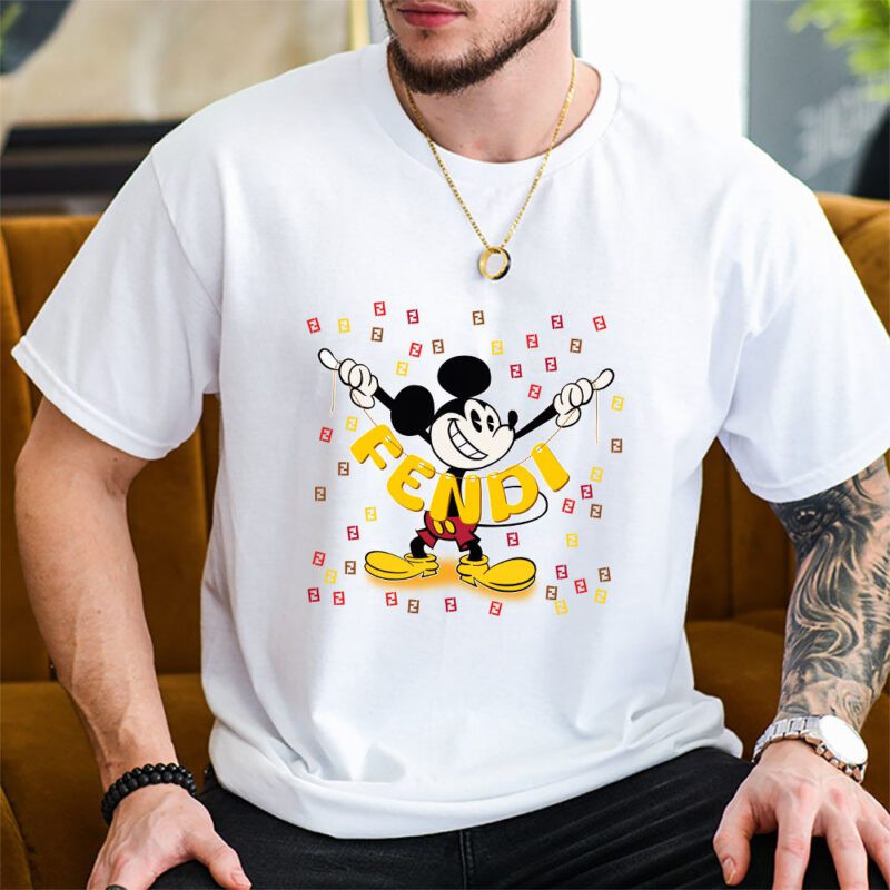 Mickey Mouse Fendi Unisex T Shirt Cotton Tee TAT7596 2
