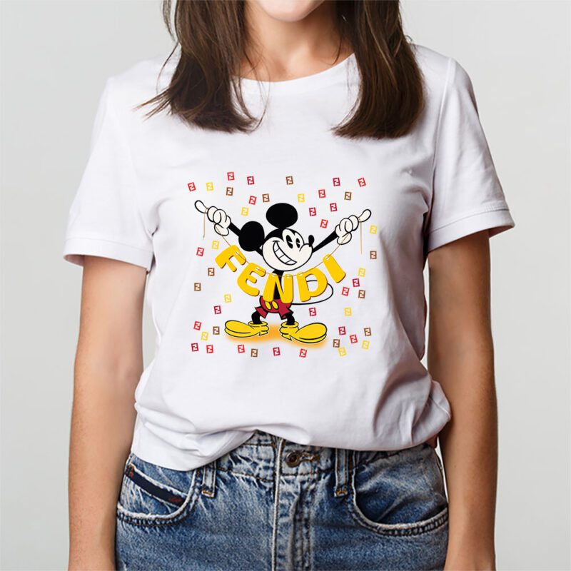 Mickey Mouse Fendi Unisex T Shirt Cotton Tee TAT7596 3