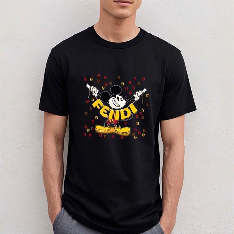 Mickey Mouse Fendi Unisex T Shirt Cotton Tee TAT7596 4