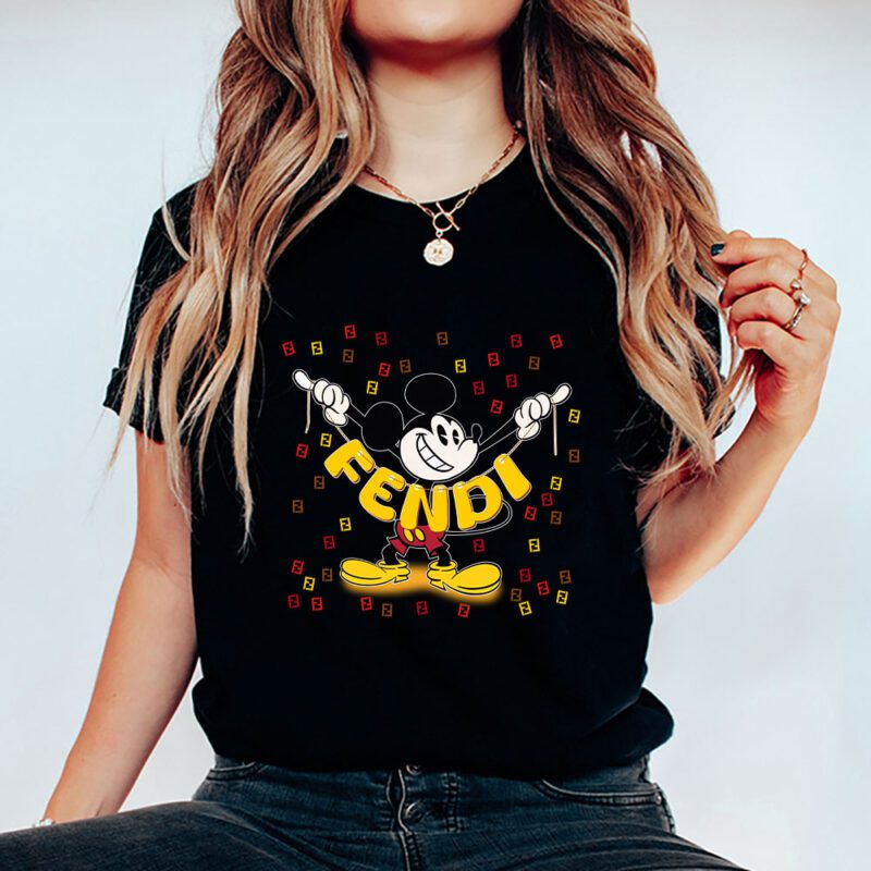Mickey Mouse Fendi Unisex T Shirt Cotton Tee TAT7596 5
