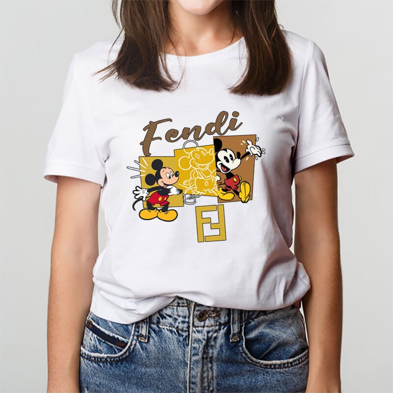 Mickey Mouse Fendi Unisex T Shirt Cotton Tee TAT7597 3
