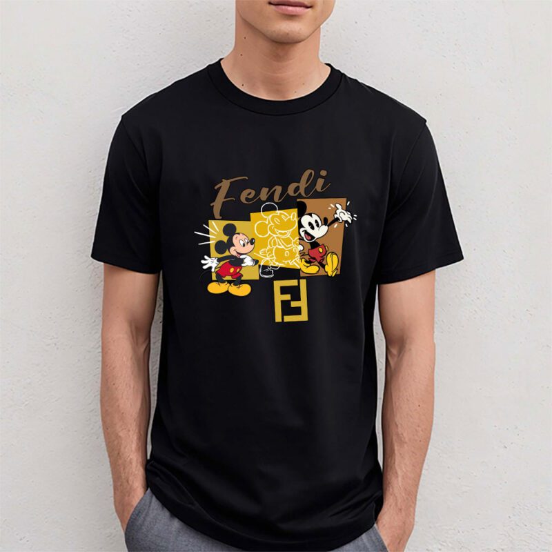 Mickey Mouse Fendi Unisex T Shirt Cotton Tee TAT7597 4