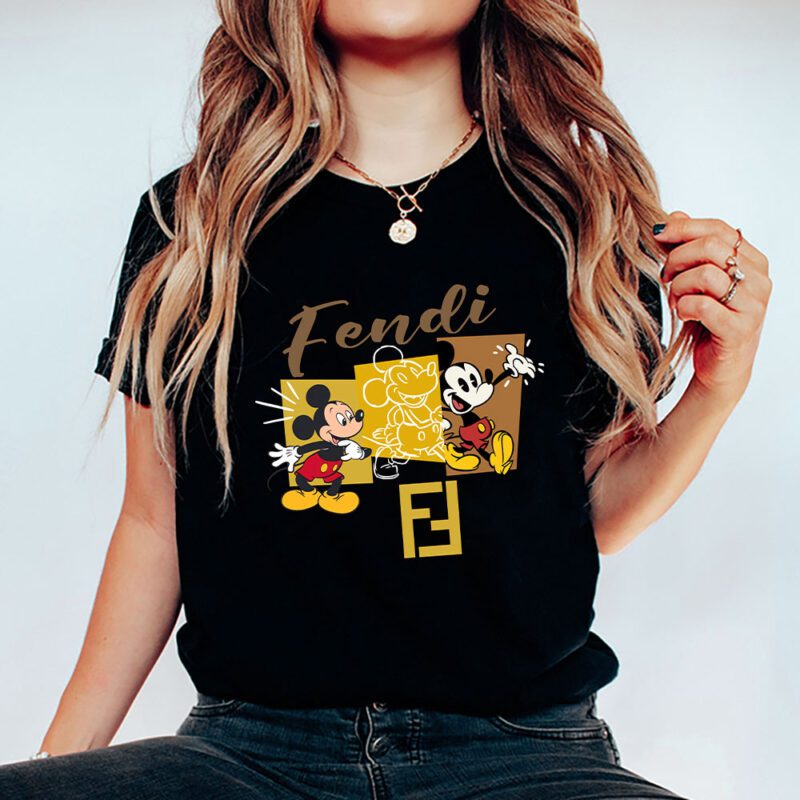 Mickey Mouse Fendi Unisex T Shirt Cotton Tee TAT7597 5