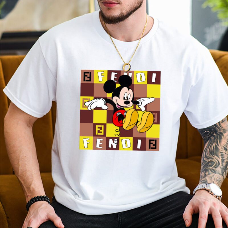 Mickey Mouse Fendi Unisex T Shirt Cotton Tee TAT8265 2