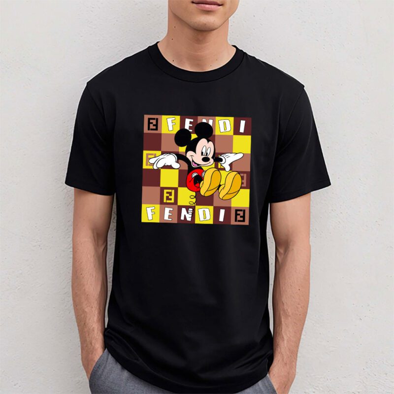 Mickey Mouse Fendi Unisex T Shirt Cotton Tee TAT8265 4