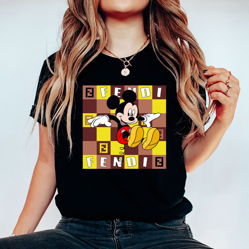 Mickey Mouse Fendi Unisex T Shirt Cotton Tee TAT8265 5