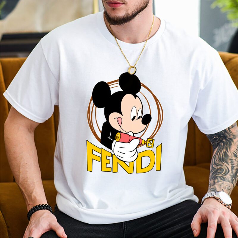 Mickey Mouse Fendi Unisex T Shirt Cotton Tee TAT8269 2