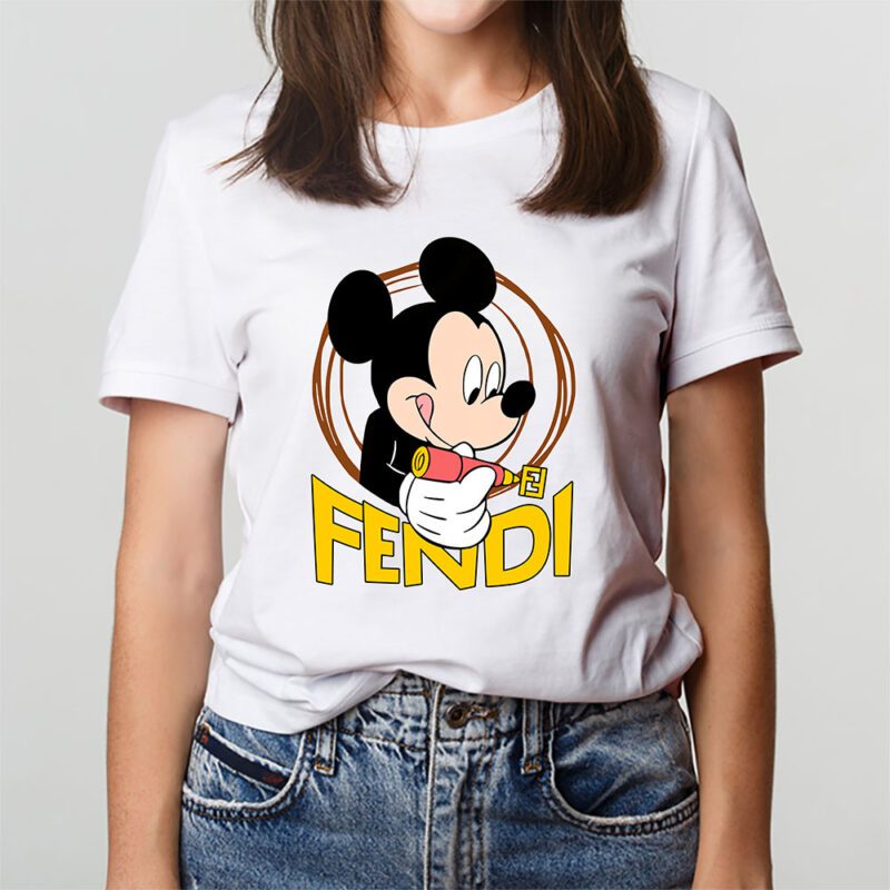 Mickey Mouse Fendi Unisex T Shirt Cotton Tee TAT8269 3