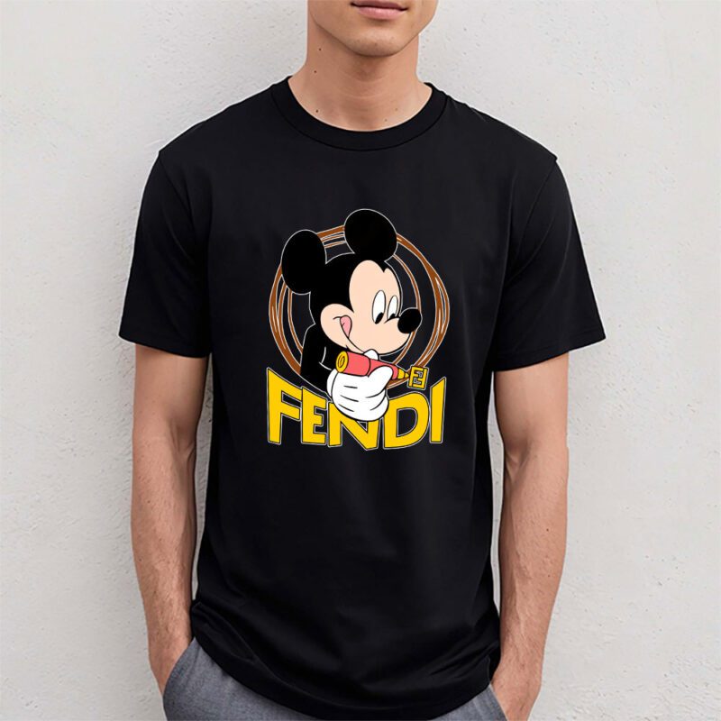 Mickey Mouse Fendi Unisex T Shirt Cotton Tee TAT8269 4