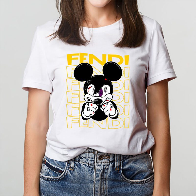 Mickey Mouse Fendi Unisex T Shirt Cotton Tee TAT8272 3