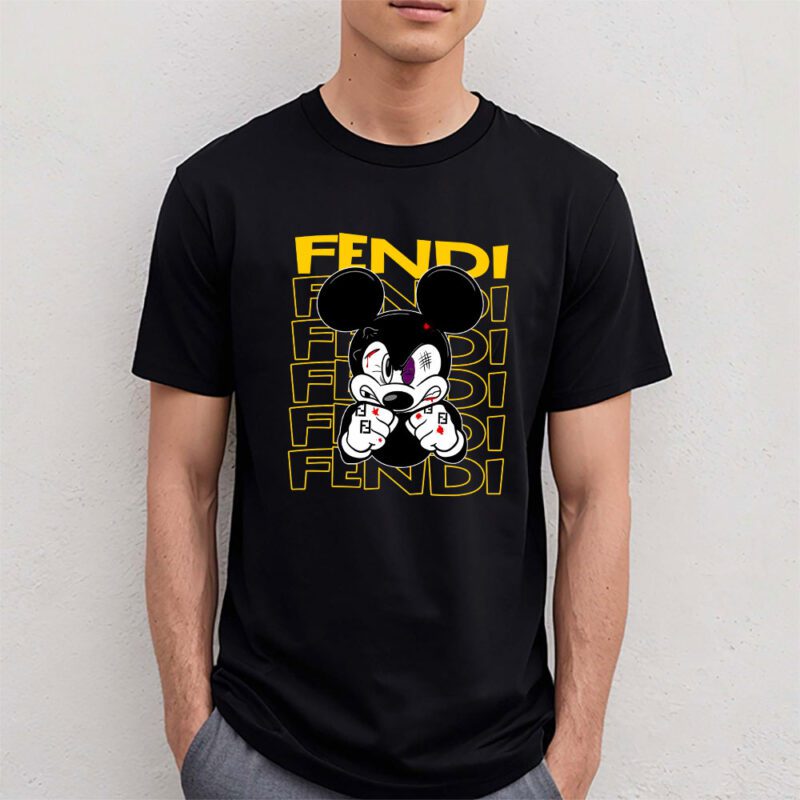 Mickey Mouse Fendi Unisex T Shirt Cotton Tee TAT8272 4