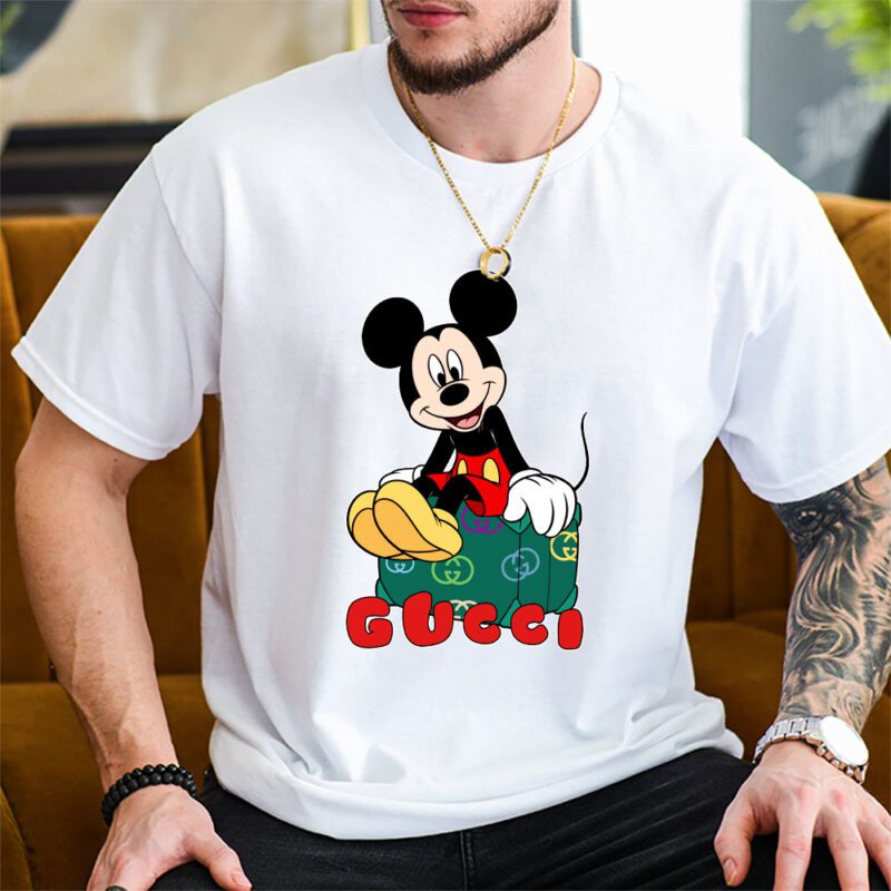 Mickey Mouse Gucci Unisex T Shirt Cotton Tee TAT7603 2