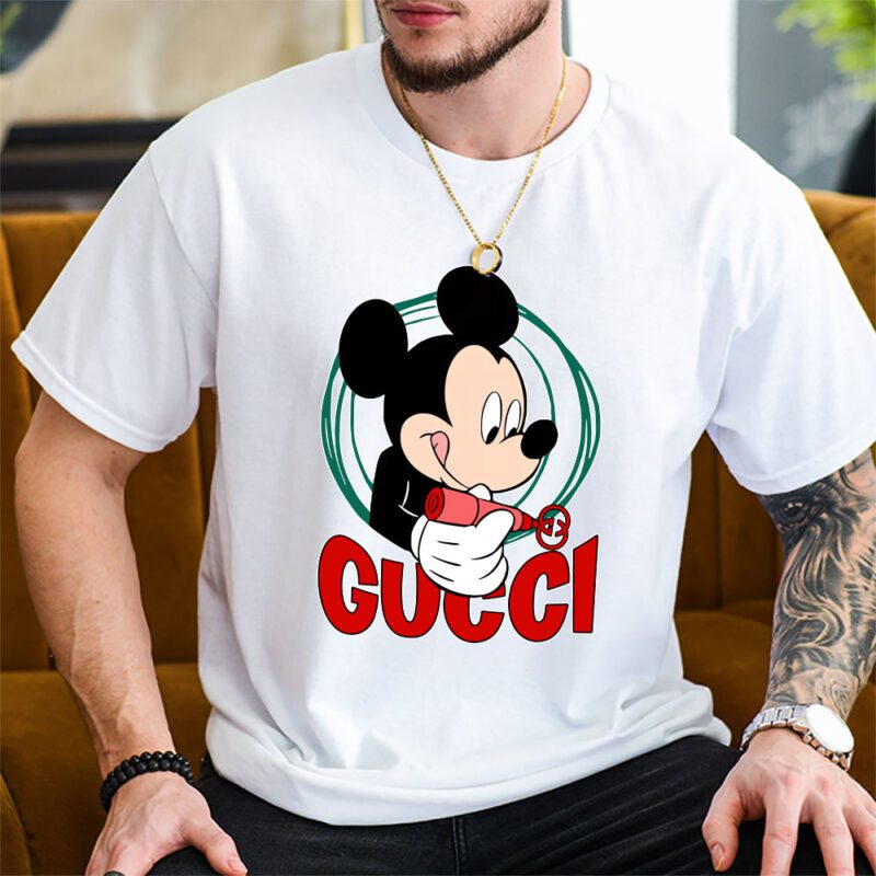 Mickey Mouse Gucci Unisex T Shirt Cotton Tee TAT8278 2