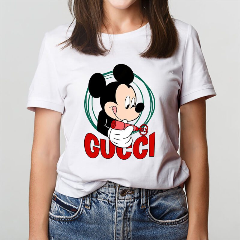 Mickey Mouse Gucci Unisex T Shirt Cotton Tee TAT8278 3