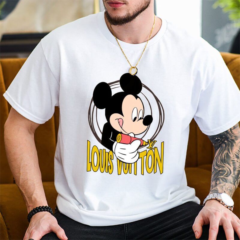 Mickey Mouse Louis Vuitton Unisex T Shirt Cotton Tee TAT8295 2