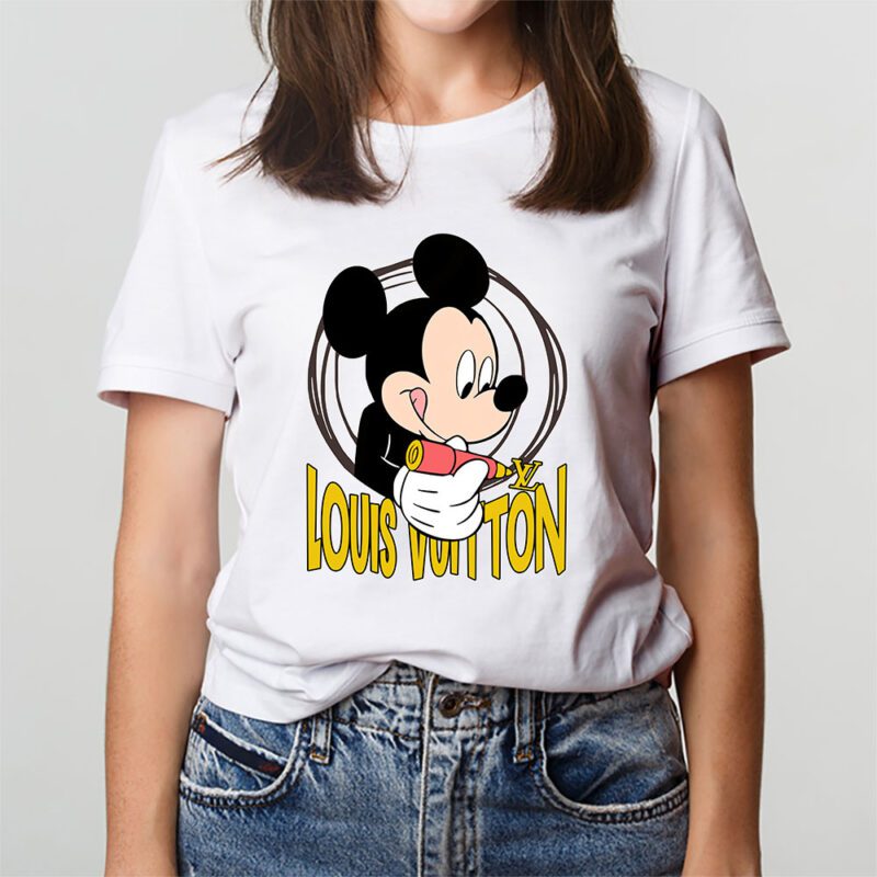Mickey Mouse Louis Vuitton Unisex T Shirt Cotton Tee TAT8295 3