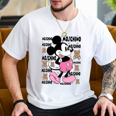 Mickey Mouse Moschino Unisex T-Shirt Cotton Tee TAT7084 2 Mickey Mouse Moschino Unisex T Shirt Cotton Tee TAT7084 2