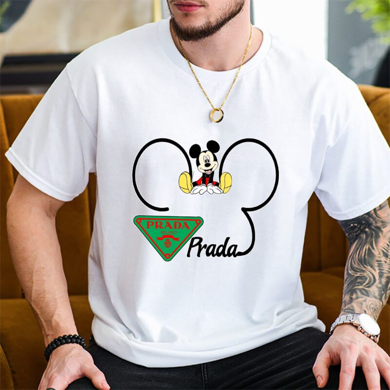 Mickey Mouse Prada Unisex T Shirt Cotton Tee TAT8306 2