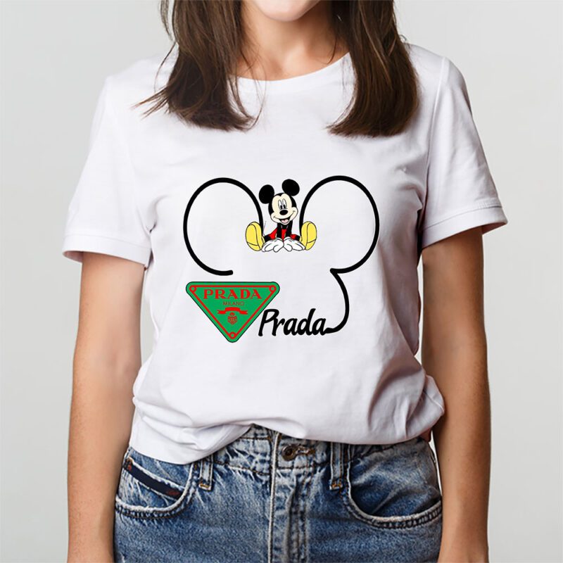 Mickey Mouse Prada Unisex T Shirt Cotton Tee TAT8306 3