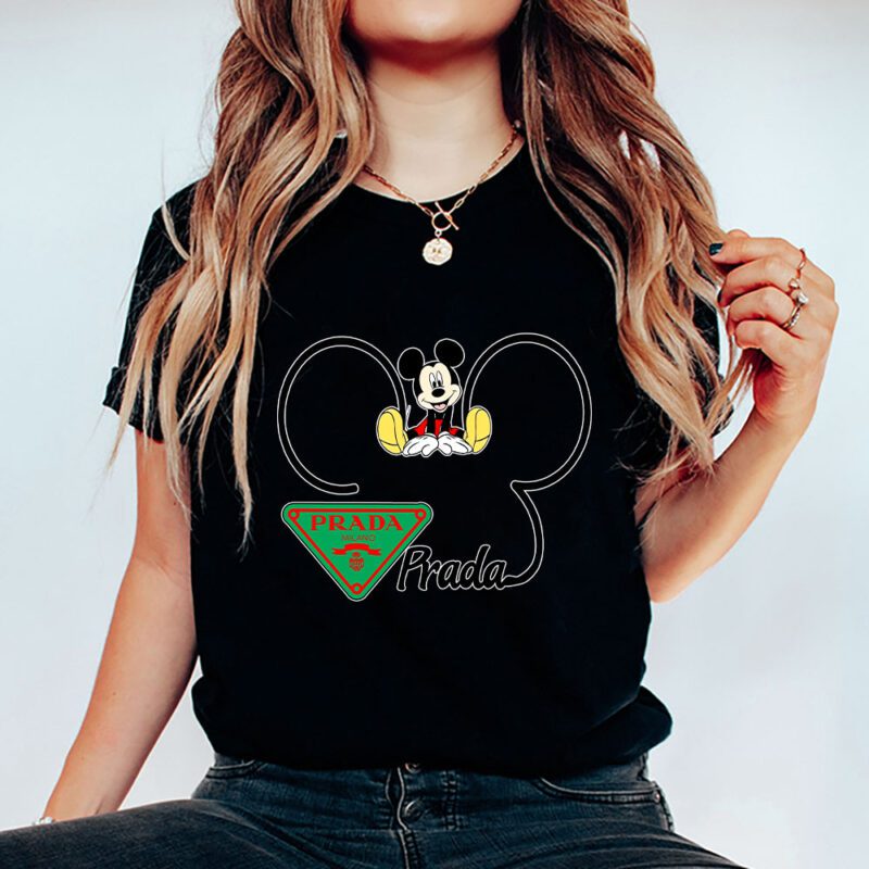 Mickey Mouse Prada Unisex T Shirt Cotton Tee TAT8306 5