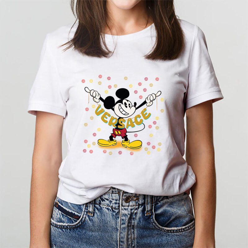 Mickey Mouse Versace Unisex T Shirt Cotton Tee TAT7615 3