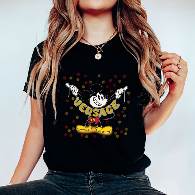 Mickey Mouse Versace Unisex T Shirt Cotton Tee TAT7615 5