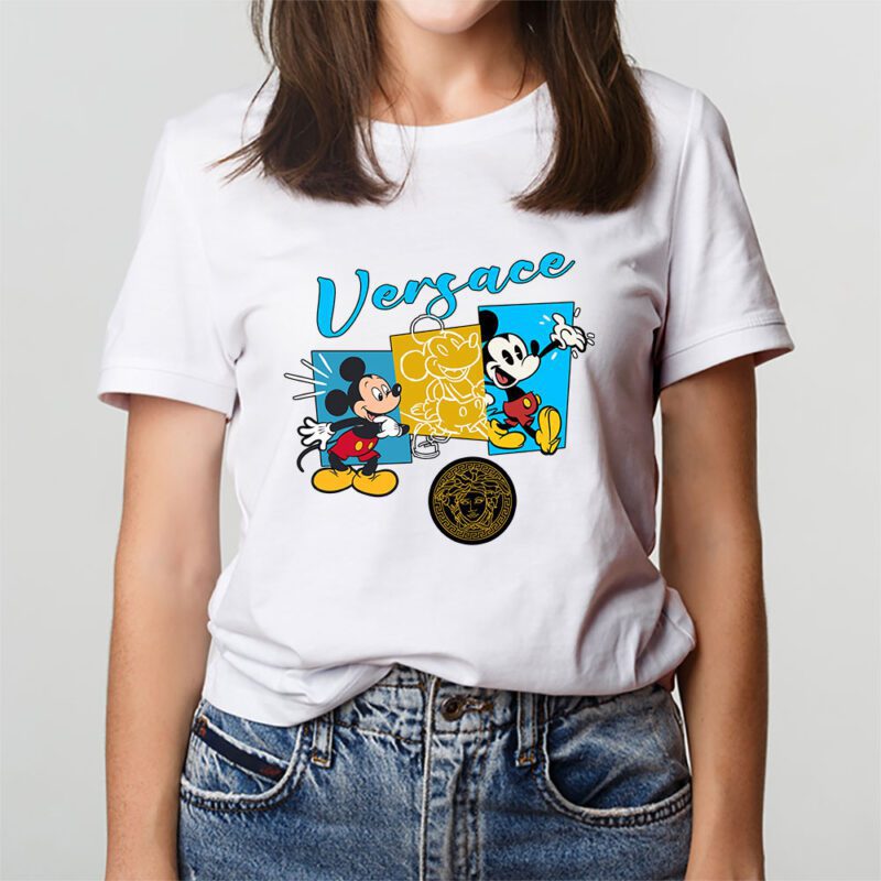 Mickey Mouse Versace Unisex T Shirt Cotton Tee TAT7616 3