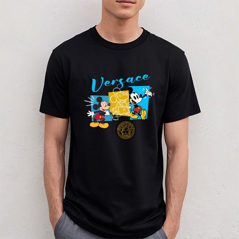 Mickey Mouse Versace Unisex T Shirt Cotton Tee TAT7616 4