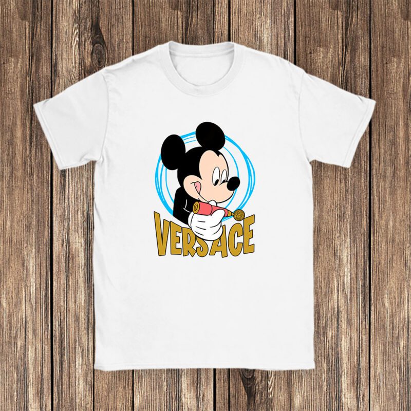 Mickey Mouse Versace Unisex T Shirt Cotton Tee TAT8312 1