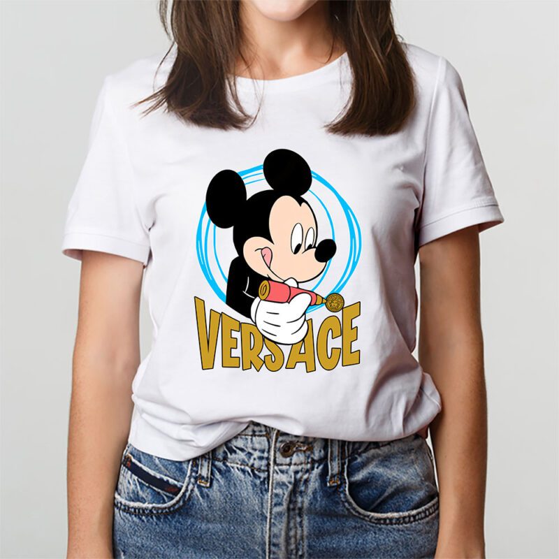Mickey Mouse Versace Unisex T Shirt Cotton Tee TAT8312 3