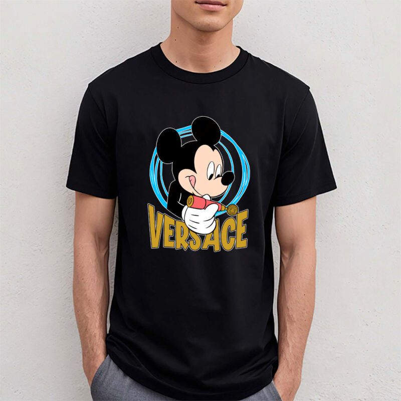 Mickey Mouse Versace Unisex T Shirt Cotton Tee TAT8312 4